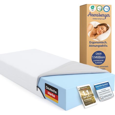ARENSBERGER LINA, Gelschaum Matratze 180x200 cm – 11 cm NANOCELL® Gel-Schaum – H3 Härtegrad – Atmungsaktiv – Abnehmbarer Bezug 240g/m²