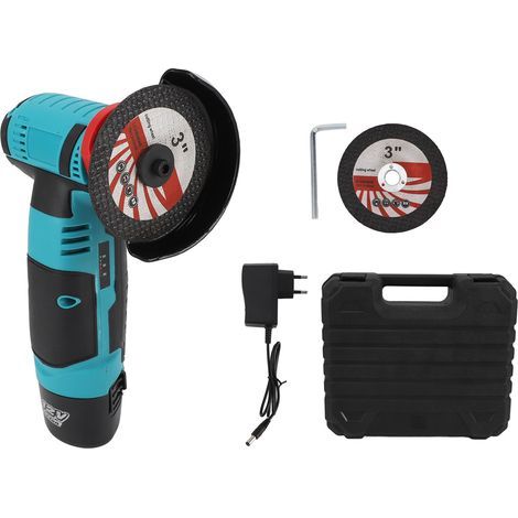 Meuleuse d'angle 3 pouces, outil de meulage électrique sans fil 12V, Mini coupe légère portative 1500mAh pour le polissage, prise ue 100-240V (1/5)