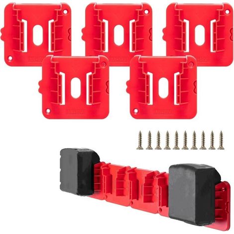 Lot de 5 supports de batterie Rozlchar compatibles avec les supports de batterie Milwaukee 18V (batterie non incluse) (1/5)