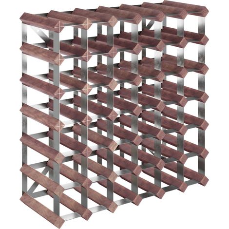 Casier à bouteilles pour 42 bouteilles Marron Bois pin solide CFW550047 (1/5)