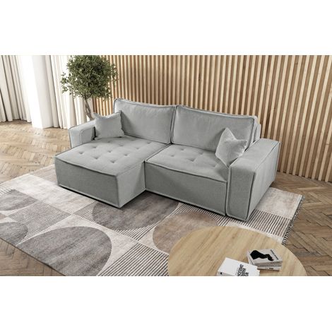 L-förmiges Bohoo-Ecksofa mit Schlaffunktion Dunkelbeige Links (1/5)
