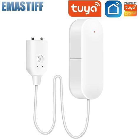 Détecteur de fuites d'eau Wi-Fi avec alarme sonore et protection anti-débordement, contrôlable via l'application Tuya Smart Life. (1/5)