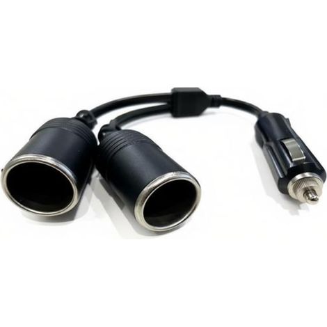 Adaptateur double prise allume-cigare 30 cm 12 V/24 V 10 A fusible 120 W double prise répartiteur pour voitures, camionnettes, camions et camping-cars (1/5)
