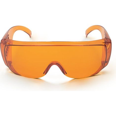 Lunettes de protection anti-buée, monture orange, modèle SCT-Orange UV Extrême, protection oculaire robuste, vision claire, idéales pour chantier et bricolage. (1/4)