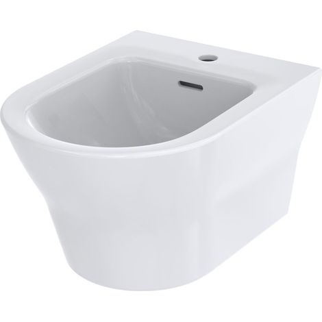 TOTO MH Bidet wandhängend, Vorwandmontage, mit Hahnloch mittig und Überlauf, Keramik Cefiontect, Weiß (1/3)