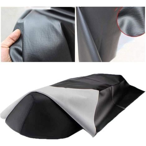 Motorradsitzbezug 100 cm x 70 cm, schwarzer Leder-Motorradsitzbezug, universeller Ledersitzbezug [DB] (1/5)