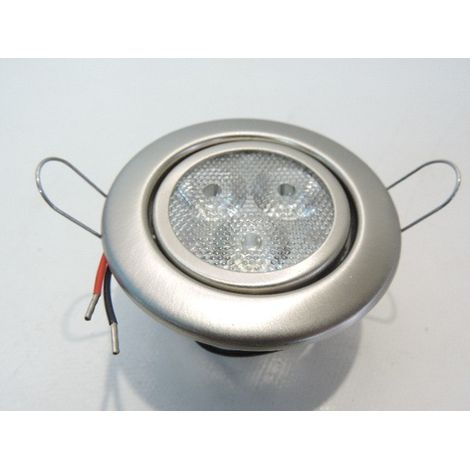 Spot encastré LED Ø 80mm nickel mat orientable 4.3W blanc froid 4100K 12V (sans alim) angle 45° 350lm BRUMBERG R3004NW4
