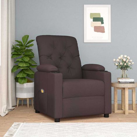 vidaXL Massage Chair Dark Brown Fabric (1/5)