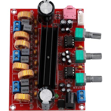 XH-M139 Audioverstärkerplatine, 2.1-Kanal-Verstärkermodule 2x50W+100W, 12-24V DC-Netzteil für DIY-Audiosysteme und Lautsprecher (1/5)
