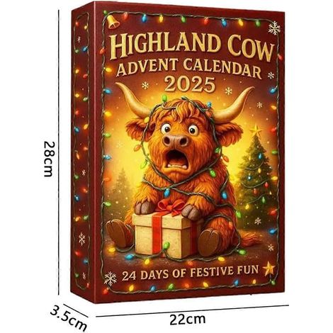 Décorations de Noël vache des Highlands (24 jours) - Boîte surprise vache des Highlands (1/5)