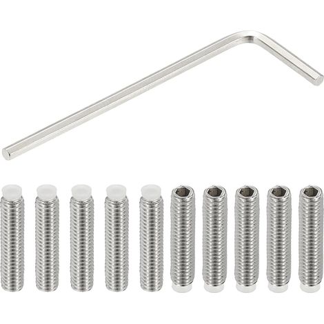Vis Sans Tête M4x18mm Pointe en Nylon, 10Pcs Boulon à Tête Creuse Hexagonale Métrique en Acier Inoxydable 304, Anti-Dérapant, Entraînement Hexagonal Interne Avec Clé à Molette (1/5)