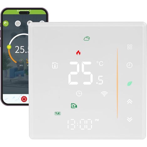 Thermostat de chauffage Wi-Fi programmable pour chaudières, thermostat intelligent contrôlable par la voix compatible avec Alexa, Google Home (1/4)