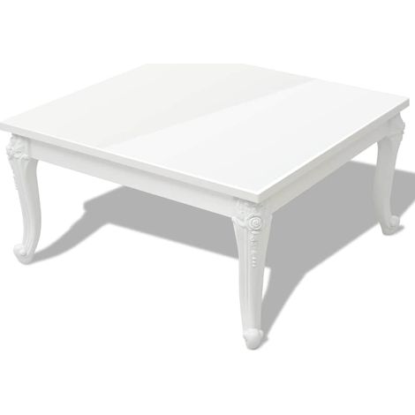Maison Exclusive - Couchtisch 80x80x42 cm Hochglanz-Weiß (1/5)