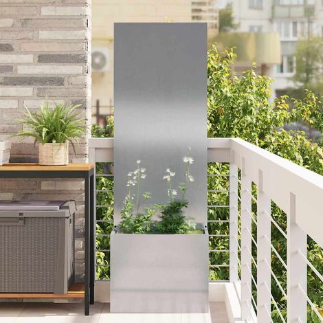 Garten Sichtschutz-Leinwand Silber 50 x 32 x 150 cm Edelstahl