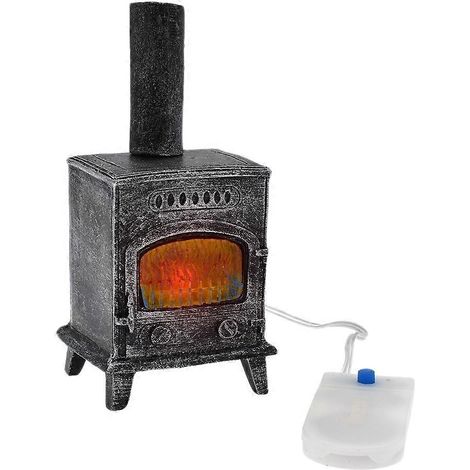 Cheminée miniature à l'échelle 1:12 avec éclairage, pour maison de poupée. Modèle réduit. (1/5)