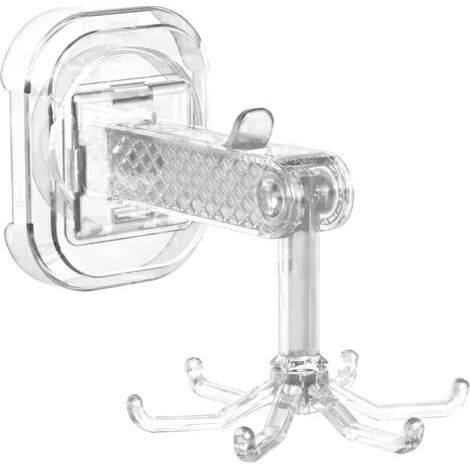 Sechszackiger Saugnapfhaken mit Saugnapf, abnehmbarer Haken aus robustem Kunststoff (1-teiliges transparentes Set)