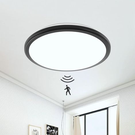 Plafonnier LED avec Detecteur de Mouvement 24W, Lampe de Plafond Intérieur Blanc Froid Moderne Rond Lampe Plafond LED pour Couloirs Garages Escaliers Entrées (1/5)