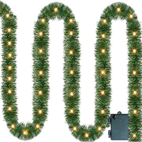 Guirlande De Noël Artificielle - 4,5 M - Avec Lumières Blanc Chaud - Pour Porte Escalier Intérieur - 1 Pièce (1/2)