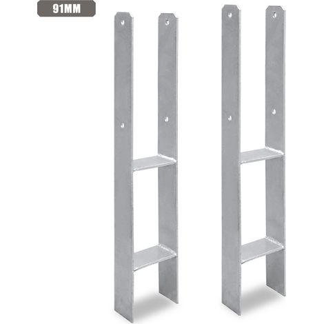 TolleTour Anclaje para postes para exteriores: extra robusto, resistente a la intemperie e ideal para postes de madera en el jardín - 91 mm 2x (1/5)