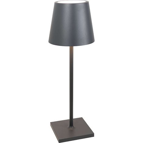 Lampada a led da tavolo Poldina L Desk Grigio Scuro ricaricabile e dimmerabile con batteria fino a 12 ore (1/5)