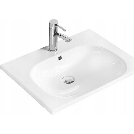 Mexen Erika lavabo empotrado en encimera 60 x 47 cm, blanco - 25526000 (1/2)
