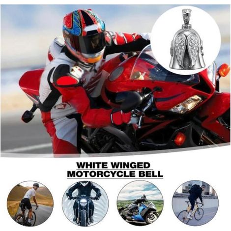 Porte-Bonheur Moto en Métal - YD - Cloche de Gardien - Gris - Accessoire de Sécurité - Cadeau Pratique (1/4)