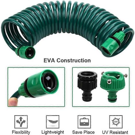 Tuyau résistant en EVA de 7,6 mètres (25 pieds) avec 7 modes de pulvérisation et un tuyau enroulé rétractable. (1/5)