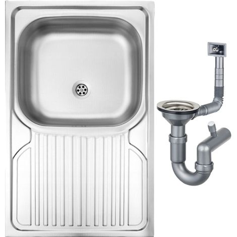 Lavabo de sobreponer de un seno 80x50 cm con decoración y sifón Apollo
