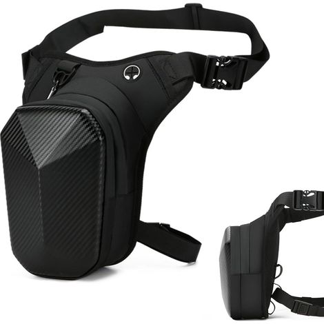 Sacoche de Jambe Moto Sac Banane Pochette Ceinture Sac de Jambe Capacité Extensible Coque EVA Sangle de Jambe Réglable pour Pêche Randonnée Cyclisme (1/5)