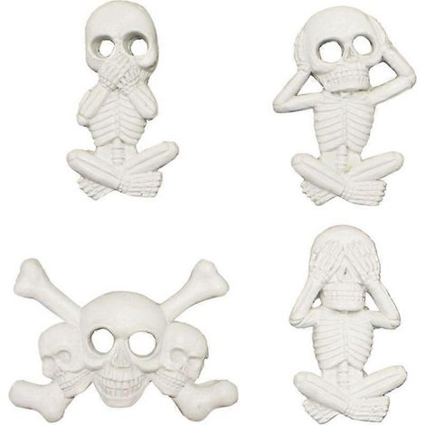Ensemble de 4 autocollants squelette tête de mort pour voiture, intérieur et extérieur, accessoires de décoration pour réfrigérateur