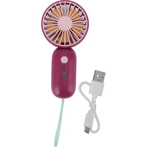Ventilateur de Poche Mini Portable 3 Vitesses USB Rechargeable Silencieux pour Maison Bureau Voyage Rouge (1/5)