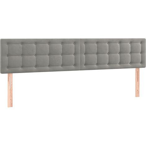 Cabecero accesorio para dormir dormitorio mueble LED 160 x 5 x 78/88 cm tela terciopelo gris claro TDL0201363