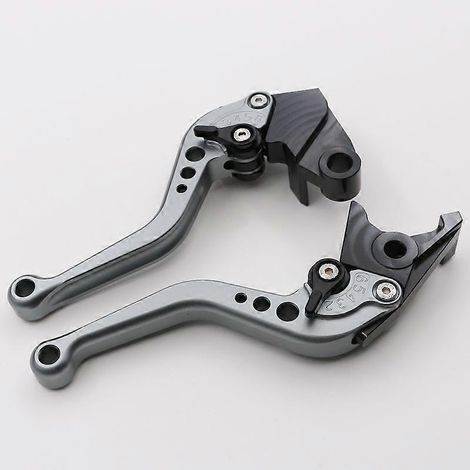 Convient pour la modification de la moto Kawasaki ZX12R 00-05, levier de frein, d'embrayage et de klaxon en alliage d'aluminium (tige courte grise) (1/5)
