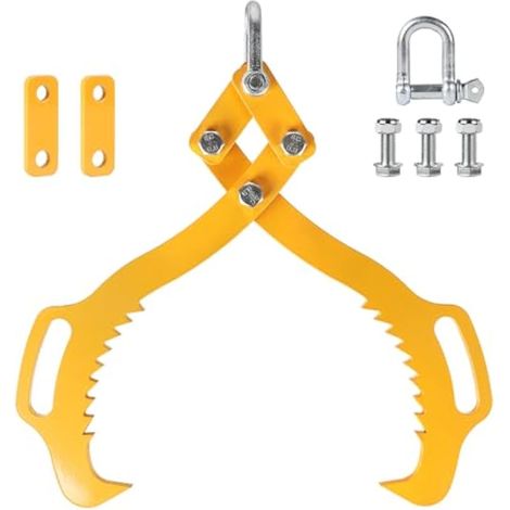 Pince forestière lève-bûches en acier allié, capacité de levage de grumes jusqu'à 460 mm, charge maximale de 800 kg, mâchoires de serrage robustes.