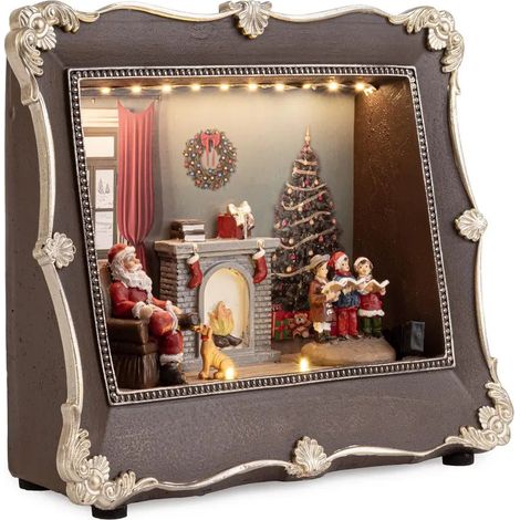 Cornice decorativa natalizia Holly con Babbo Natale e LED 26 × 10 × H22,5 cm (1/2)