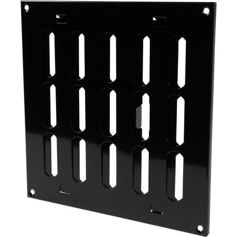 Grille d'aération réglable noire de 20,3 x 20,3 cm (dimensions extérieures) – Grille d'aération intérieure et extérieure – Chauffage, refroidissement, ventilation pour maison, garage, abri (1/4)