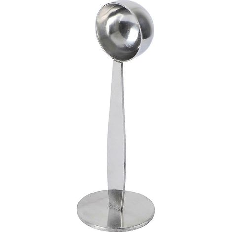 Tasseur à café 2 en 1 en acier inoxydable avec cuillère intégrée, idéal pour l'espresso à la maison ou au café, couleur argent TQI (1/4)