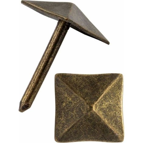 Set mit 40 Ziernägeln aus gealtertem Bronzemessing, 12 x 12 mm (1/5)