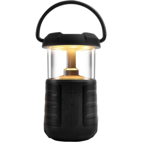 Lampada da campeggio multifunzionale con altoparlante Bluetooth, power bank impermeabile, 2 temperature di colore, luminosità regolabile.