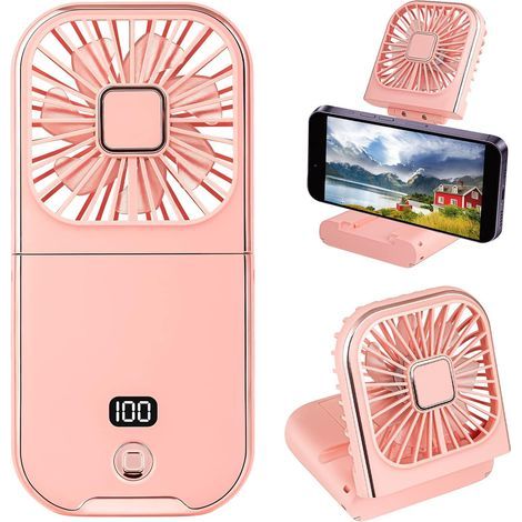 Ventilatore portatile pieghevole, mini ventilatore personale ricaricabile tramite USB, ventilatore da collo, ventilatore da tavolo pieghevole a 180° alimentato a batteria (1/5)