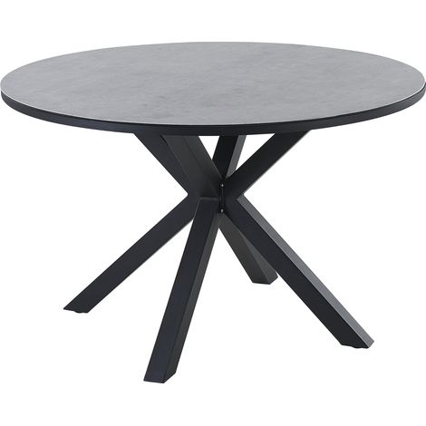 Mesa de jardín de metal gris negro 120 cm aluminio comedor exterior Maletto (1/5)