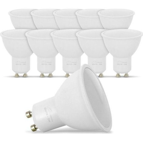 10er-Pack LED-Lampen GU10 – 400 lm, entspricht 50 W, Farbtemperatur 4000 K, natürliches Weißlicht, dimmbar (ohne Transformator)