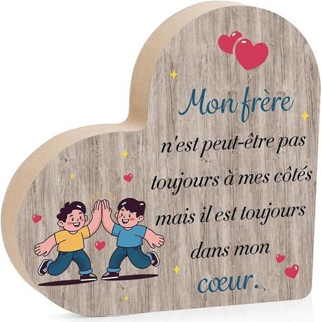 Cadeau Frere Noel Frère Balancier, Décoration Planche en Bois en Forme de Coeur Balancier, Cadeaux Anniversaire Hom OBJET DECORATIF (1/5)