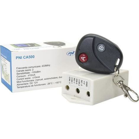 Relais avec Télécommande PNI CA 500 - 2 Portes de Garage/Portes/Barrières Blanc