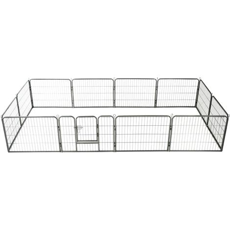 Parc pour chiens, Chenil Enclos Cage pour chiens 12 panneaux Acier 80 x 60 cm Noir RG3Q29841 DESIGN IN (1/5)