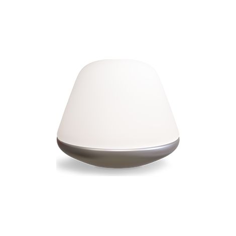Bloom Lampe à Poser 20cm Argent Satiné, Verre Opalin, Gradateur Sur Cordon 1x E27