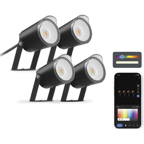Außen led spot ksix kit 4 schwarz 18W 900 lumen
