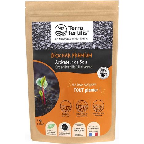 Fertilisant universel Biochar Terra Fertilis - 500 g, 1 kg, 2,5 kgs ou 5 kgs : donnez une nouvelle vie à votre sol 1 kg (1/2)