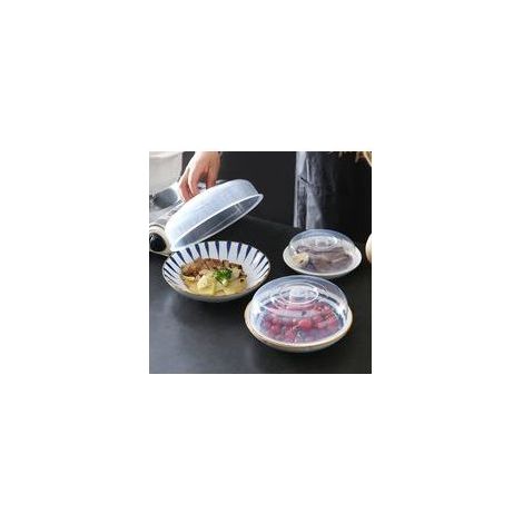 Couvercle de protection rond pour micro-ondes, en plastique transparent de qualité alimentaire (1/4)