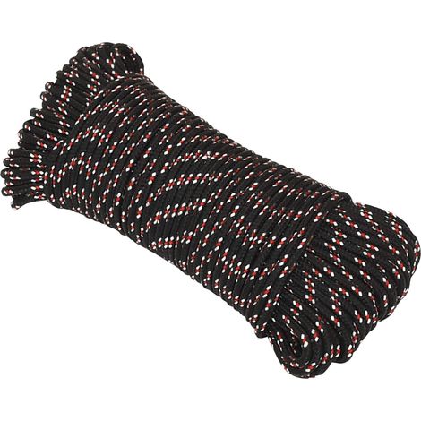 Mehrzweck-Allzweckseil 4 mm 50 m Schwarz und Rot PP vidaXL